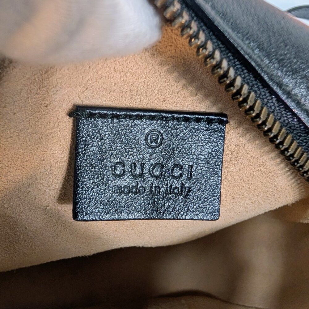 Gucci Beige and Black GG Marmont Round Mini Bag - Picture 12 of 13